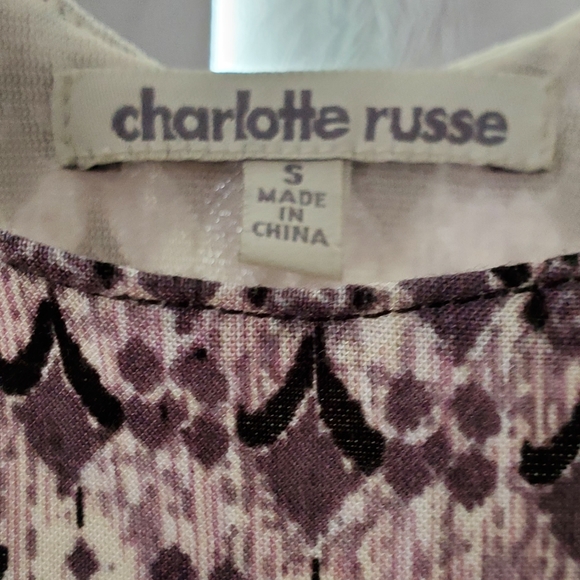 CHARLOTTE RUSSE Mini Paisley Peasant Dress- Size S - Picture 6 of 6